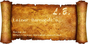 Leiner Barnabás névjegykártya